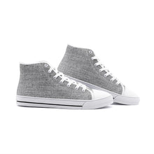 Our Best Canvas High Top Sneaker Men and Women White Denim Pattern