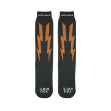 Girls Rule Orange Liquid Lightning (Black Sock)