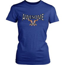 AWESOME Women's T-shirt (Tiny Men Lift Awesome on Your Chest)