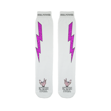 You Rule Girl Power Socks (WHITE) – Pink Lightning and a Flat Man Underfoot Sublimation Tube Sock