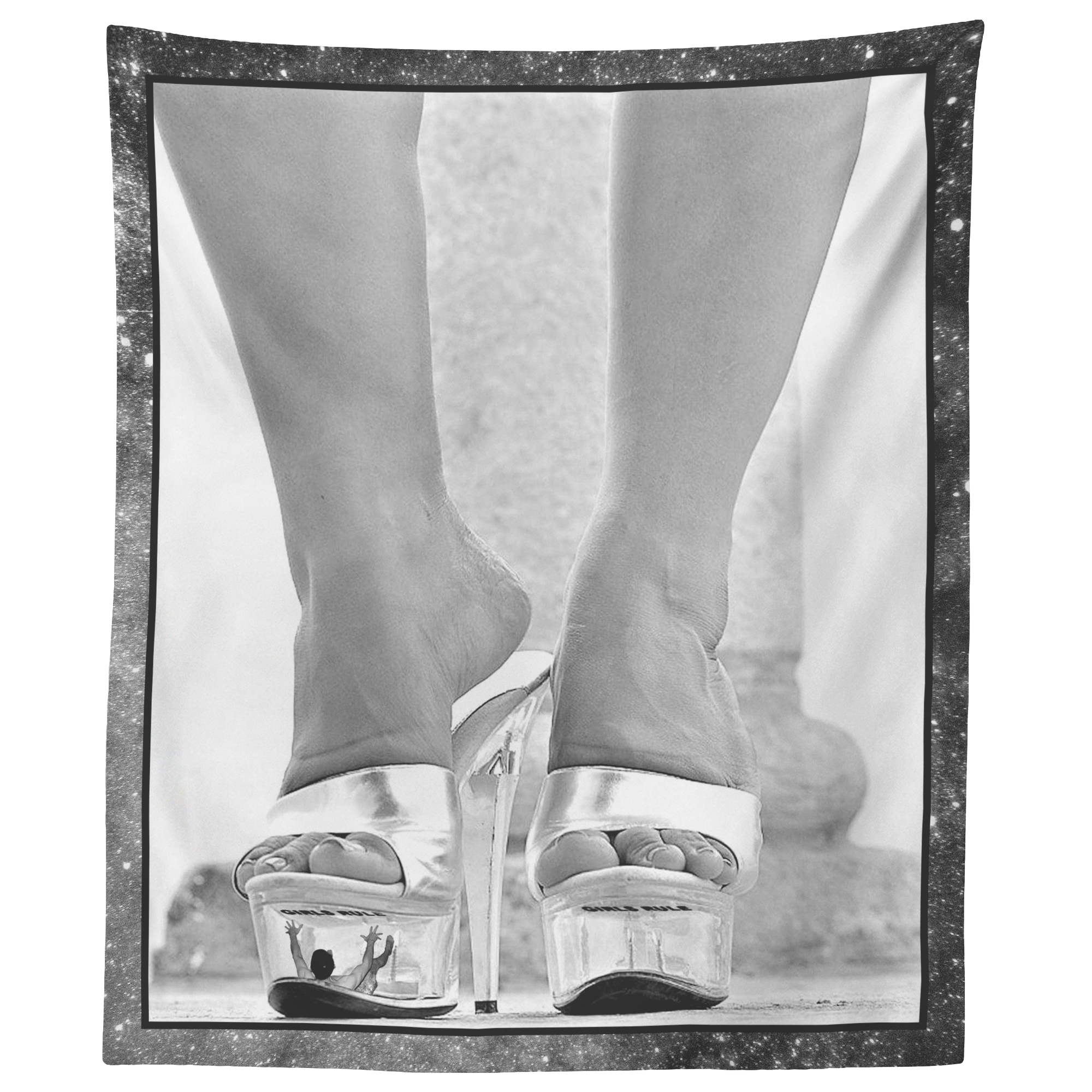 Footmodel Lupita Girls Rule High Heels Wall Tapestry (Portrait View)