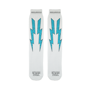 Girls Rule Light Blue Liquid Lightning (White Sock)