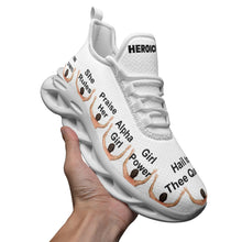 Womens White Bounce Sneakers All Hail Thee Queen with Men at Your Feet
