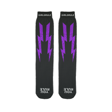 Girls Rule Purple Liquid Lightning (Black Sock)