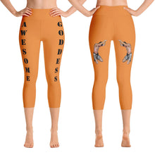 Our best viral leggings orange awesome goddess black letters