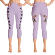 Our best viral leggings pale purple awesome goddess black letters