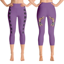 Our best viral leggings purple awesome goddess black letters