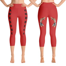 Our best viral leggings red awesome goddess black letters