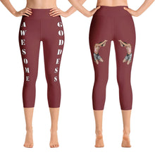 Our best VIRAL capri leggings awesome goddess front 20 colors with white letters