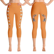 Our best viral 🙇‍♂️🍑🙇‍♂️ capri leggings awesome goddess front 20 colors with white letters