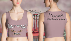 croptop, crop top, awesome, heroicu, front and back with background, dusty rose