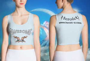 croptop, crop top, awesome, heroicu, front and back with background, light gray