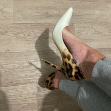 Patent Leather Leopard Stilleto Party Heels - Our Tiny Man Can Walk Under Them