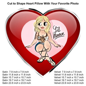 Social Media Icon Pillow Cut to Heart Shape LiL Monroe Toes