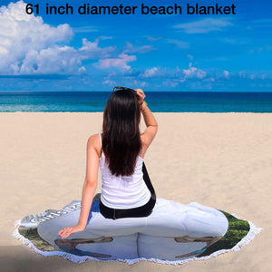 Praise Her Booty Wide View - Giant Sized Beach Blanket Sitting on Beach with Booty Boosters