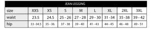 Jean Legging Size Guide Chart From HeroicU