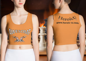 croptop, crop top, awesome, heroicu, front and back with background, orange