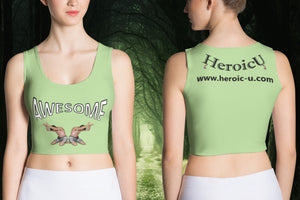 croptop, crop top, awesome, heroicu, front and back with background, pale green
