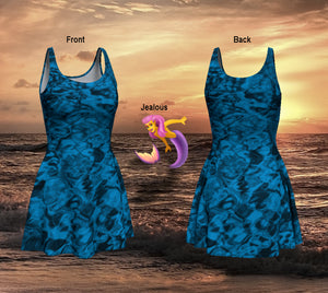 Mermaid Spandex Dress - STYLE Skater - COLOR Midnight Blue Water