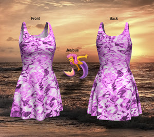 Mermaid Spandex Dress - STYLE Skater - COLOR Purple Water