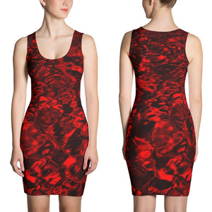 Mermaid Spandex Dress - STYLE Bodycon - COLOR Dark Red Water