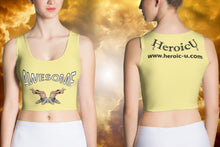 croptop, crop top, awesome, heroicu, front and back with background, pale yellow