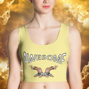 croptop, crop top, awesome, heroicu, front with background, pale yellow