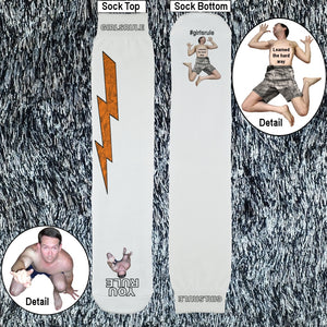 Girls Rule Orange Lightning White Socks Flat Man Underfoot
