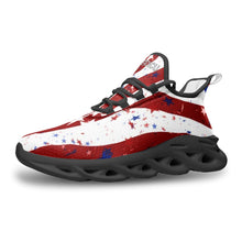 Patriotic_American_Flag_Kicks_Running_Shoes_Sneakers_For_Men_and_Women_with_Red_andBlue_Stars_and_White_Stripes_with_Black_Soles_and_Black_Trim_Left_Side_View