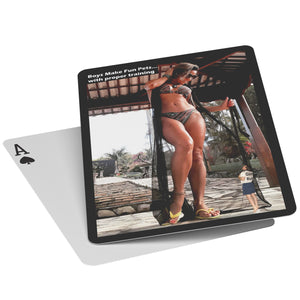 Playing Cards - Boys Make Fun Pets - Luci Keeps Hers On A Leash - Black Border