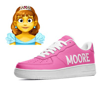 HeroicU Customized Unisex Low Top Leather Sneakers for the Moore Family Granddaughter