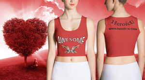 croptop, crop top, awesome, heroicu, front and back with background, red