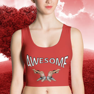 croptop, crop top, awesome, heroicu, front with background, red