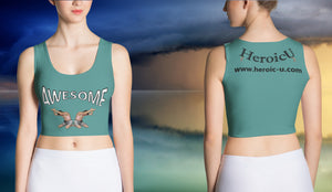 croptop, crop top, awesome, heroicu, front and back with background, teal