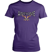 AWESOME Women's T-shirt (Tiny Men Lift Awesome on Your Chest)
