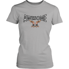 AWESOME Women's T-shirt (Tiny Men Lift Awesome on Your Chest)