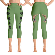Our best viral leggings moss green woman power black letters