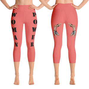 Our best viral leggings salmon woman power black letters