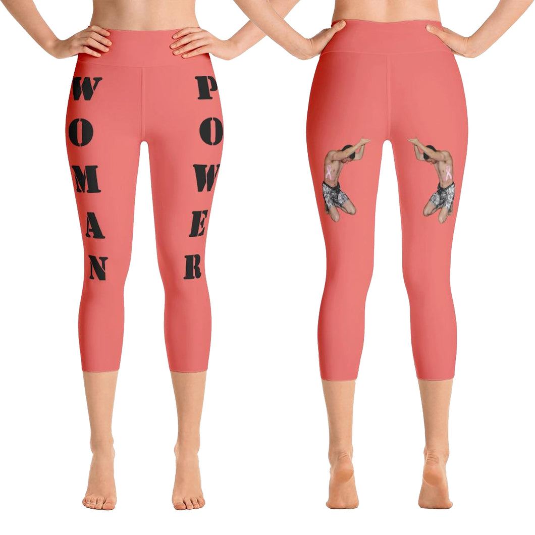 Our best viral leggings salmon woman power black letters