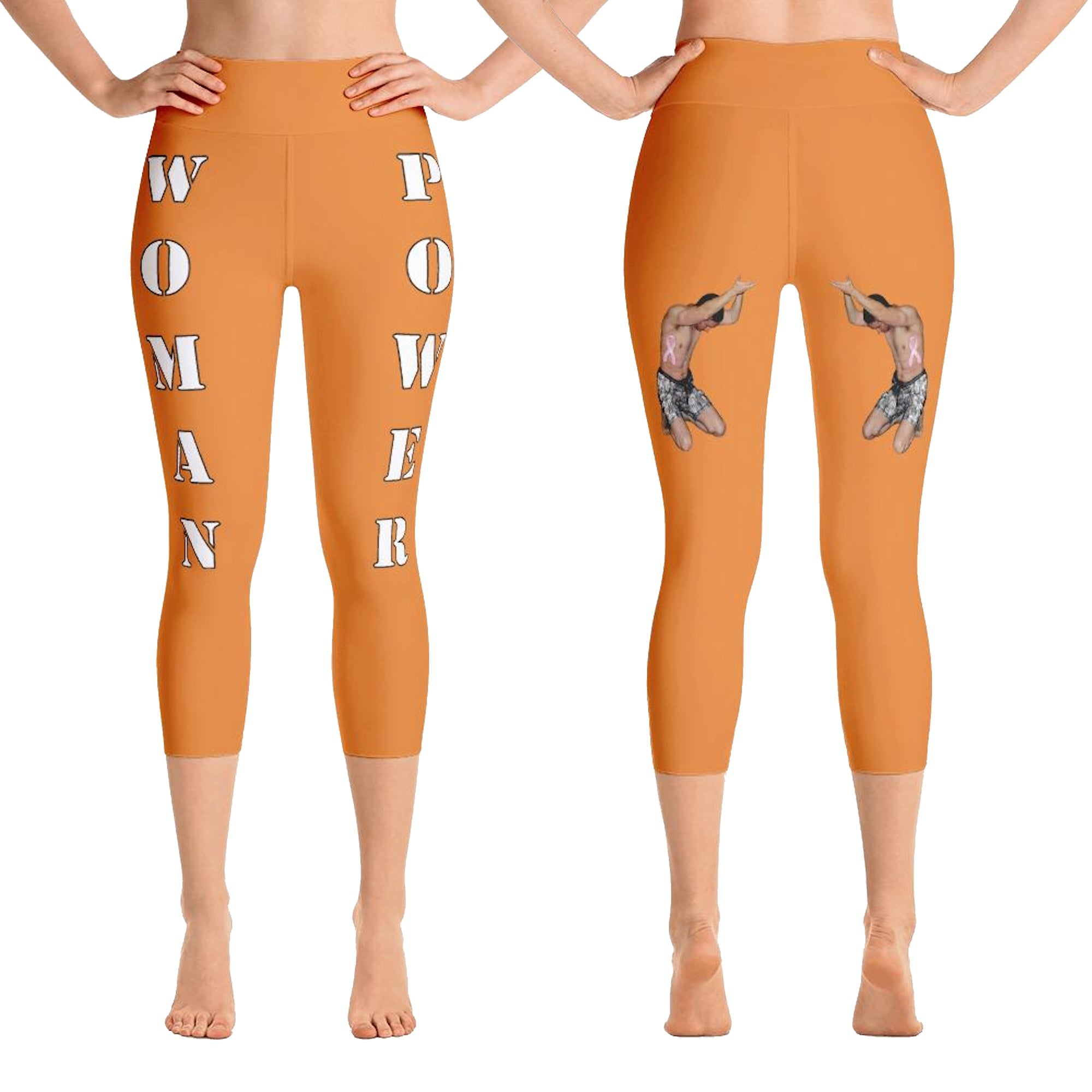 Our best viral leggings orange woman power white letters