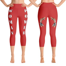 Our best viral leggings red woman power white letters