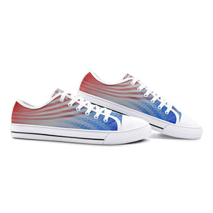 Patriotic Unisex Low Top Canvas with Red, White, and Blue Stars and Stripes