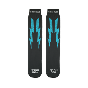 Girls Rule Light Blue Liquid Lightning (Black Sock)
