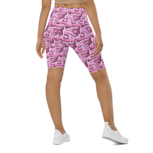 HeroicU Biker Shorts With Taboo Crypto Pattern in Pink