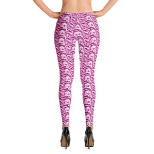 Cash 💰 Money Pattern Leggings Pink With One Hundred Dollar Bills from HeroicU