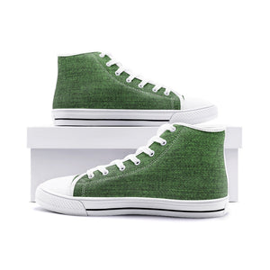 Our Best Canvas High Top Sneaker Men and Women Green Denim Pattern