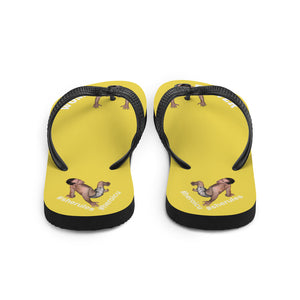 back-best-woman-power-flip-flops-tiny-man-bows-down-yellow-white-letters