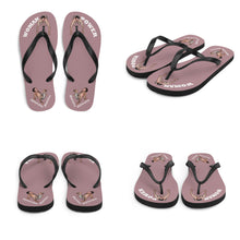 Woman Power Fabric Top Flip Flop Sandal Has Men Bow To Your Toes in 20 Colors White Letters (NEW 2023-04)