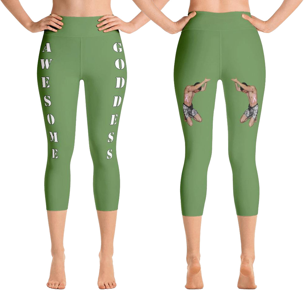 best-womens-awesome-goddess-moss-green-capri-leggings-white-lettering-men-support-you-on-back-viral-front-and-back-view-heroicu