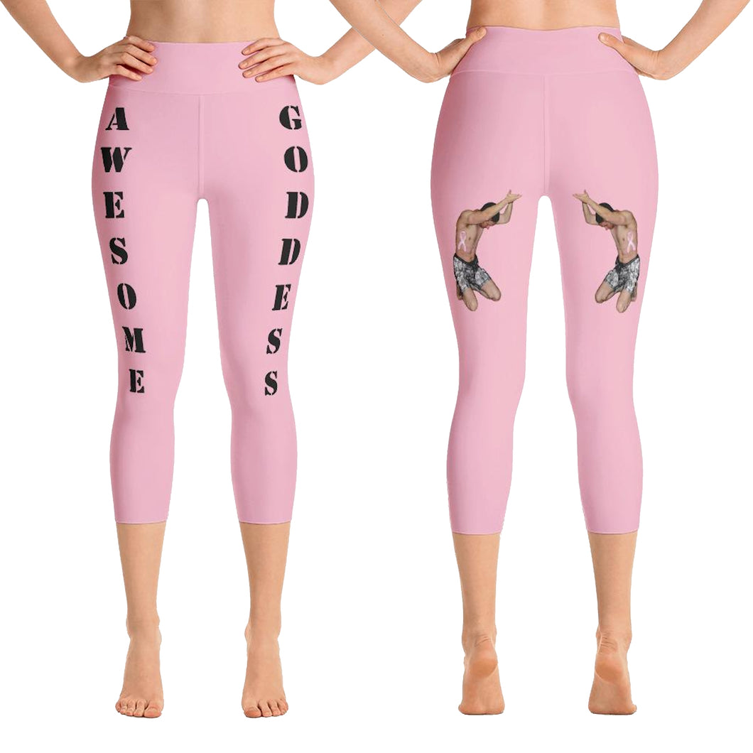 best-womens-awesome-goddess-pale-pink-capri-leggings-black-lettering-men-support-you-on-back-viral-front-and-back-view-heroicu